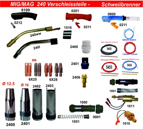 Mig mag 240 - mig/mag, verschleissteile